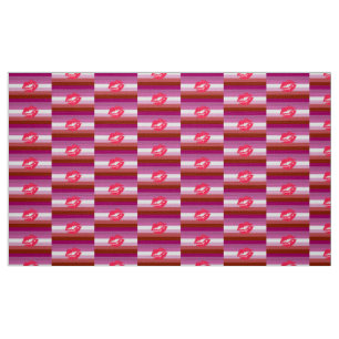 Lippenstift Lesbischer Stolz Flagge und Lippen Stoff