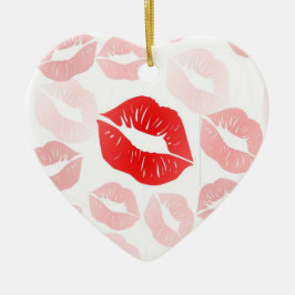 Lippenstift-Lippen Keramik Ornament