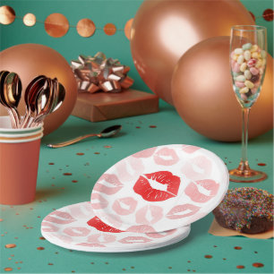 Lippenstift-Lippen Pappteller