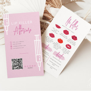 Lippenstift-Lippeninjektionen nach der Pflegekarte