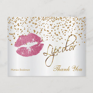 Lippenstift Pretty Pink Lips - Danke Postkarte