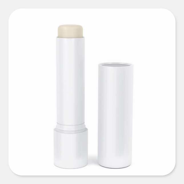 Lippenstift Quadratischer Aufkleber (Vorderseite)