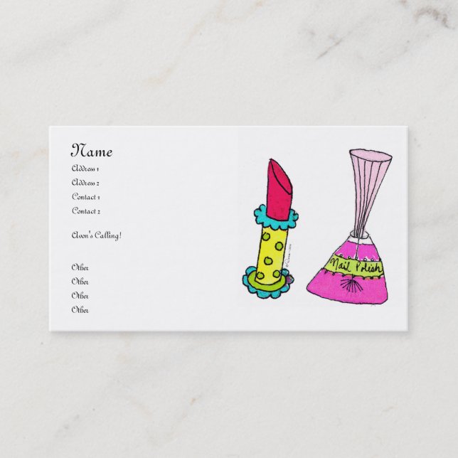 Lippenstift u. Nagellack-Visitenkarten Visitenkarte (Vorderseite)