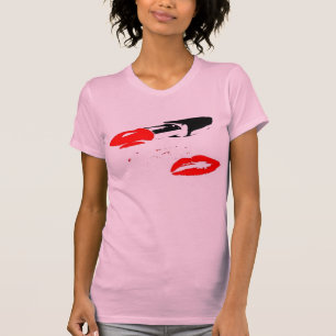 Lippenstift- und Kuss-Shirt T-Shirt