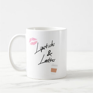 Lippenstift und Lattes //Spaß-Girly Schönheit Kaffeetasse