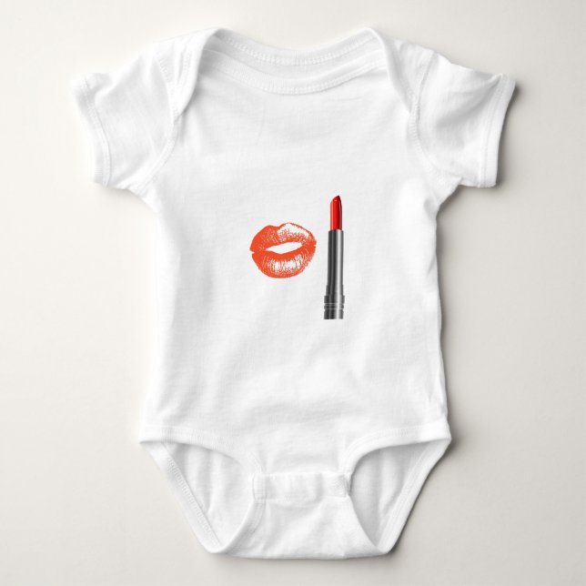 Lippenstift und Lippen Baby Strampler (Vorderseite)