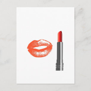 Lippenstift und Lippen Postkarte