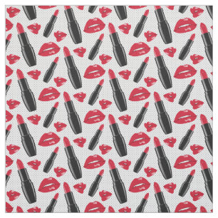 Lippenstift-und LippenTupfen-Muster Stoff