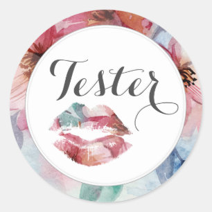 Lippenstift Verteiler Produkt Tester Wasserfarbe L Runder Aufkleber