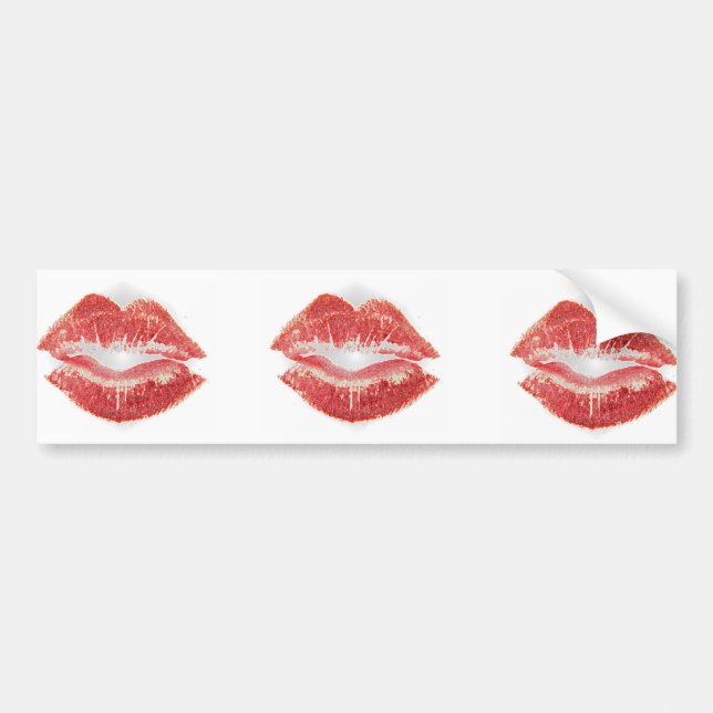 Lippenstiftkuß Autoaufkleber (Vorne)