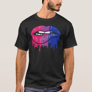 Lippenstück Retro Tropfen Bisexuelle Farben Schwul T-Shirt