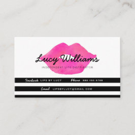 LippenVisitenkarte-, Schwarze u. weißestreifen Treuekarte