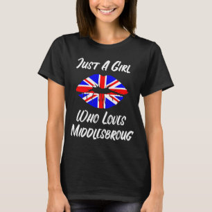 Lips and Mouth Liebe Union Jack Flag Middlesbrough T-Shirt