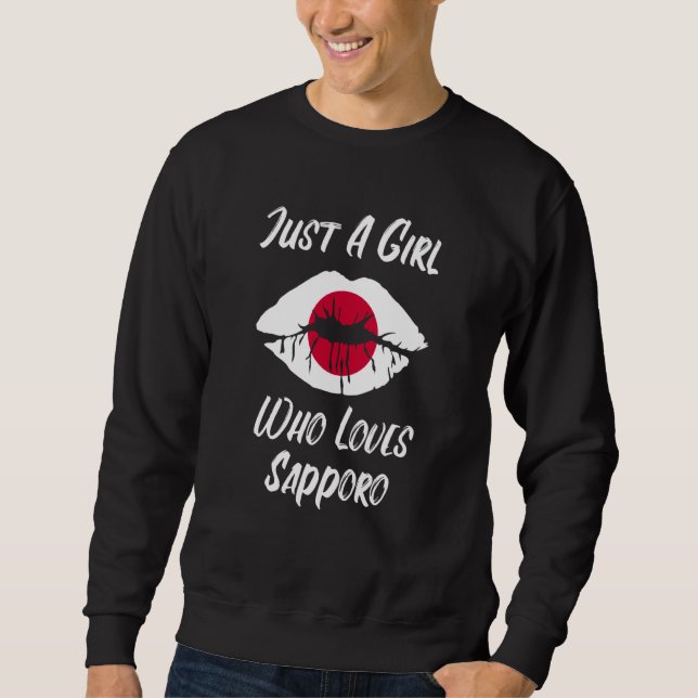 Lips and Mouth Love Japanese Flag Sapporo Sweatshirt (Vorderseite)
