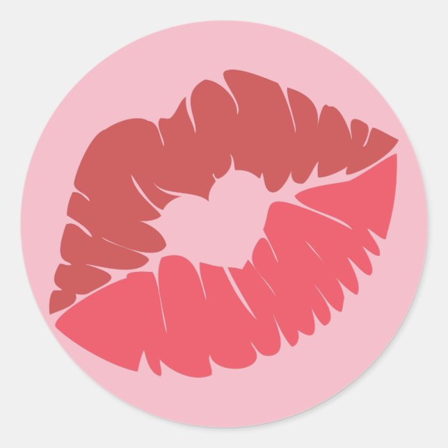Lips Emoji küssen Runder Aufkleber (Vorderseite)
