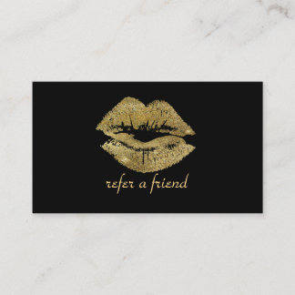 Lips für Gold Glitzer Makeup Künstlerreferenz Empfehlungskarte