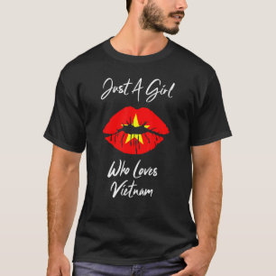 Lips Girls Ladys Liebe Flag Vietnam T-Shirt
