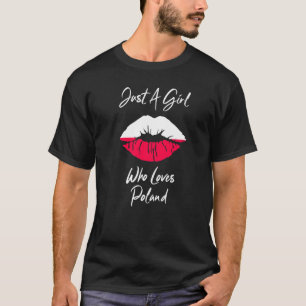 Lips Girls Ladys Liebe Polnische Flagge Polen T-Shirt