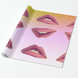 Lips glänzendes Wrapping Paper, 30 in x 2 ft Geschenkpapier