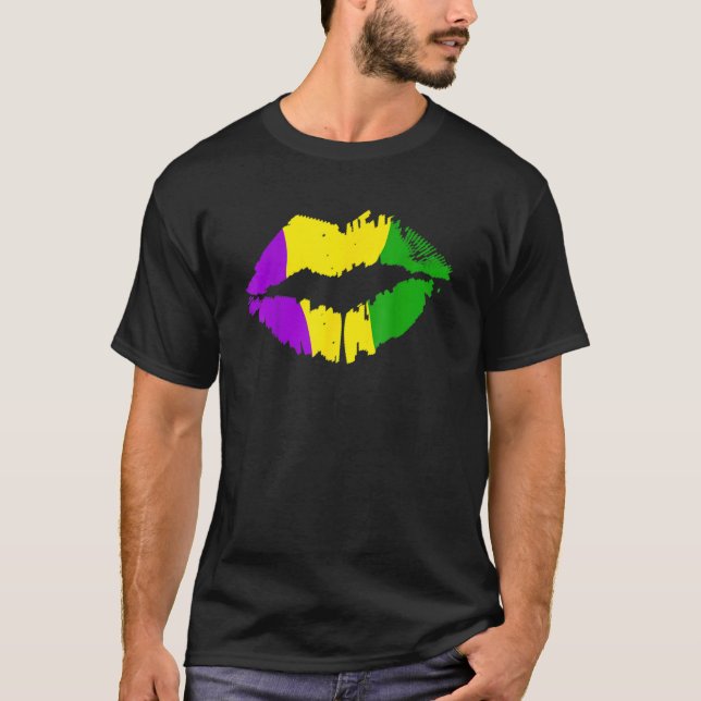 Lips Kiss Costume Mardi Gras T-Shirt (Vorderseite)