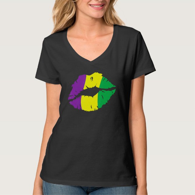 Lips Kiss Mardi Gras New Orleans Gifts For Women_1 T-Shirt (Vorderseite)