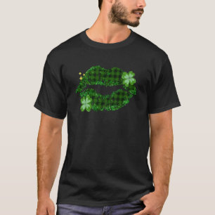Lips Kiss Me I'm Irish Kleeblatt St Patricks Day C T-Shirt