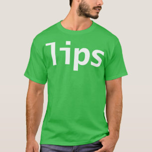 Lips Minimaler Typografie Weißer Text T-Shirt