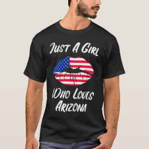 Lips Mouth Liebe American Flag Arizona T-Shirt