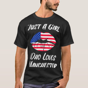 Lips Mouth Liebe American Flag Manchester T-Shirt