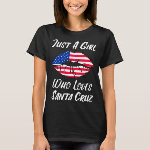 Lips Mouth Liebe American Flag Santa Cruz T-Shirt