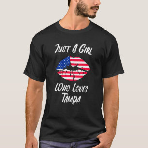 Lips Mouth Liebe American Flag Tampa T-Shirt