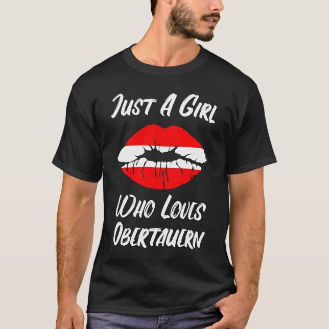 Lips Mouth Liebe Austria Flag Obertauern T-Shirt (Vorderseite)