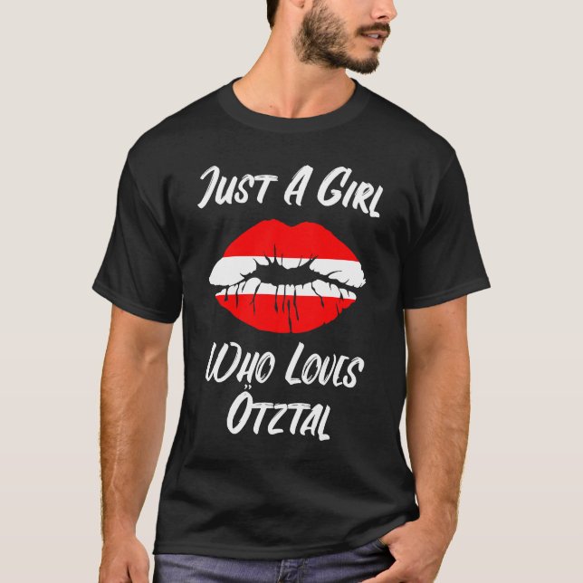 Lips Mouth Liebe Austria Flag Ötztal T-Shirt (Vorderseite)