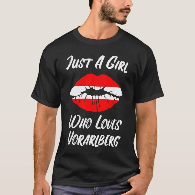 Lips Mouth Liebe Austria Flag Vorarlberg T-Shirt (Vorderseite)
