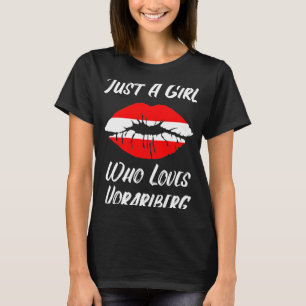 Lips Mouth Liebe Austria Flag Vorarlberg T-Shirt