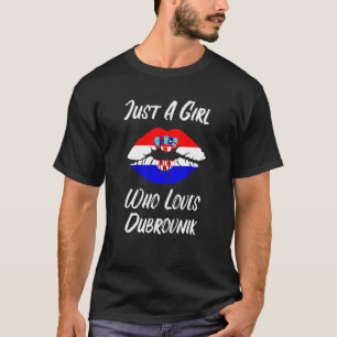 Lips Mouth Liebe Croatia Flag Dubrovnik T-Shirt