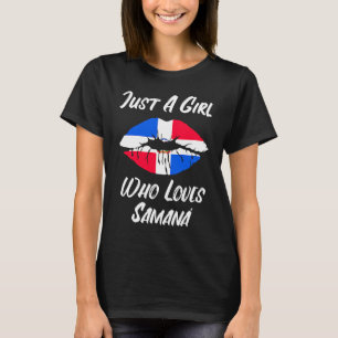 Lips Mouth Liebe Dominikanische Republik Flag Sama T-Shirt