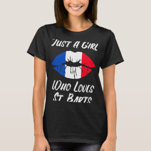 Lips Mouth Liebe Französisch Flaggen St Barts T-Shirt