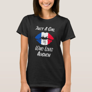 Lips Mouth Liebe Französische Flagge Avignon T-Shirt