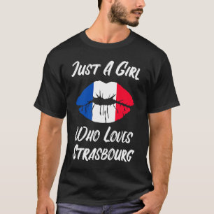 Lips Mouth Liebe Französische Flagge Strassburg T-Shirt