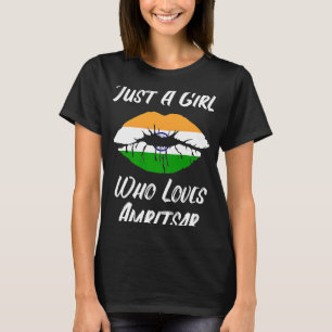 Lips Mouth Liebe Indische Flagge Amritsar T-Shirt