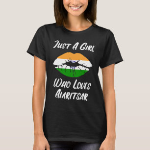 Lips Mouth Liebe Indische Flagge Amritsar T-Shirt