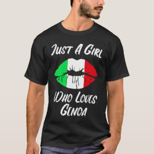 Lips Mouth Liebe Italienische Flagge Genua T-Shirt