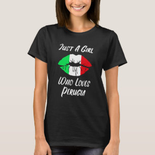 Lips Mouth Liebe Italienische Flagge Perugia T-Shirt