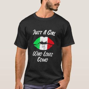 Lips Mouth Liebe Italienisches FlaggenComo T-Shirt