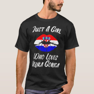 Lips Mouth Liebe Kroatische Flagge Velika Gorica T-Shirt