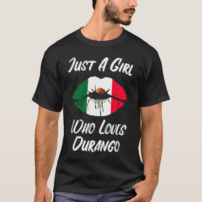 Lips Mouth Liebe Mexican Flag Durango T-Shirt (Vorderseite)
