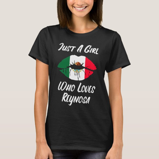 Lips Mouth Liebe Mexikanische Flagge Reynosa T-Shirt (Vorderseite)