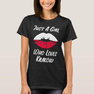 Lips Mouth Liebe Polnische Flagge Krakau T-Shirt