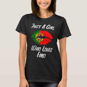 Lips Mouth Liebe Portugiesische Flagge Faro T-Shirt